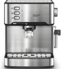 20Bar Home Coffee Maker-Semi-automatic coffee machine with milk frother, visual temperature and pressure display, 1350W power, 51mm powder hammer