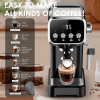 20Bar American Coffee Maker with Built-in Cup Thermometer, Milk Frother, 1350W,1.3L Water Tank, 51mm Grounding Hammer, Temperature Display