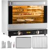 Commercial Convection Oven, 66L/60Qt, Half-Size Conventional Oven Countertop, 1800W 4-Tier Toaster with Front Glass Door