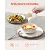 Dinnerware Set, Service for 6 (18 PCS), Round Plates and Bowls Sets, Scratch Resistant Ceramic Dinner Ware