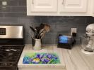 NEW Tennessee Iris in Watercolor Glass Cutting Board Decorative Tempered Glass Kitchen Cutting and Serving Board Large Size Chopping Board