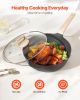 17 Piece Pots and Pans Set Nonstick, Granite Cookware Set, Induction Cookwares, Kitchen RV Cooking Sets with Frying, Sauce, Saute, Tempered Glass Lids