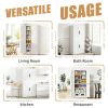White Steel Kitchen Pantry Storage Cabinet with Adjustable shelves, heavy-duty country cabinet for kitchens, bathrooms and living rooms