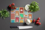 NEW Lots of Red and White Pembroke Corgi Glass Cutting Board Decorative Tempered Glass Kitchen Cutting and Serving Board Large Size Chopping Board