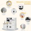 Large Play Kitchen with Full Set of Appliances for a Modern Day Pretend Kitchen, Tons of Storage, Corner Play Kitchen Set with Sound Effect