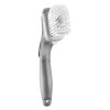 Soap Dispensing Dish Brush, Kitchen Scrub Brushes with 3 Brush Heads, Dish Cleaning Brushes with PP Handle and Curved Bristles, Ideal for Pots, Pans