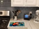 NEW Koi Fish Glass Cutting Board Decorative Tempered Glass Kitchen Cutting and Serving Board Large Size Chopping Board