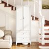 72 Inch White Pantry Cabinet with 2 Drawers, Freestanding Kitchen Storage Cabinet with Adjustable Shelves, Heavy-Duty Organizer for Spices, Dishware